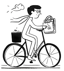 Ilustração Pessoa Andando Bicicleta