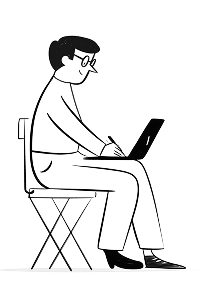 Ilustração Homem Laptop